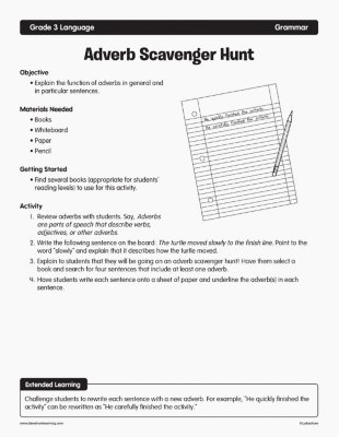 Adverb Scavenger Hunt
