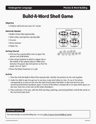 Build-A-Word Shell Game