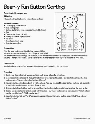 Bear-y Fun Button Sorting
