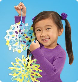Colorful Coffee-Filter Snowflakes