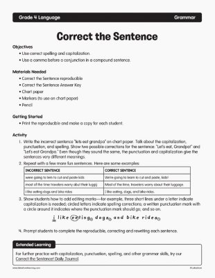 Correct the Sentence