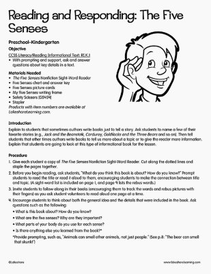 Reading and Responding: The Five Senses