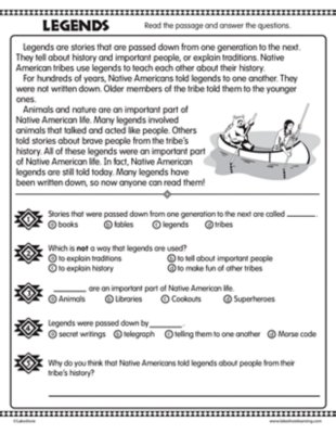 &ldquo;Legends&rdquo; Passage and Questions