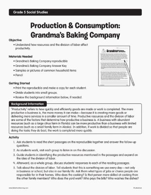 Production & Consumption: Grandma’s Baking Company