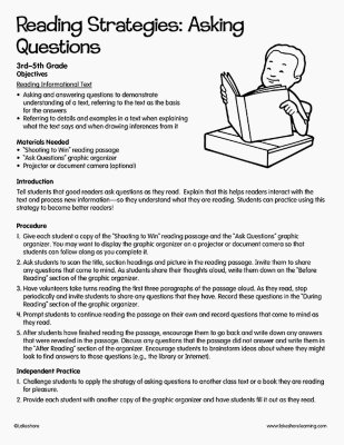 Reading Strategies: Asking Questions