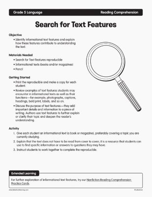 Search for Text Features