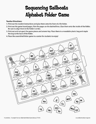 Sequencing Sailboats Alphabet Folder Game