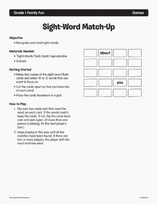 Sight-Word Match-Up