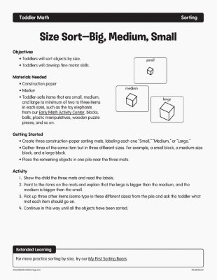 Size Sort-Big, Medium, Small