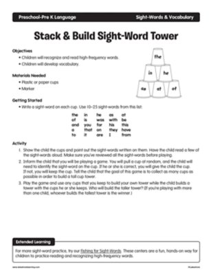 Stack & Build Sight Word Tower