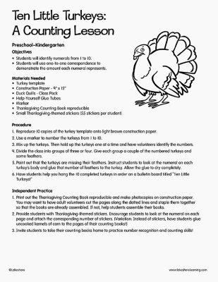 Ten Little Turkeys: A Counting Lesson
