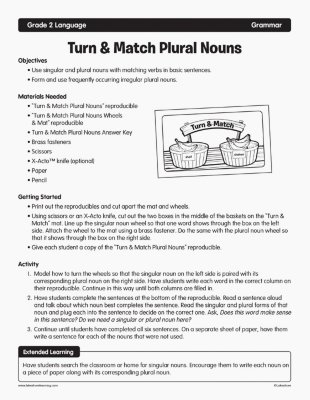 Turn & Match Plural Nouns
