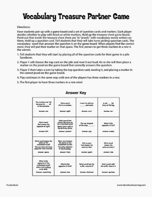 Vocabulary Treasure Partner Game