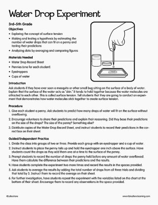 Water Drop Experiment