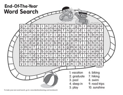 End-Of-The-Year Word Search