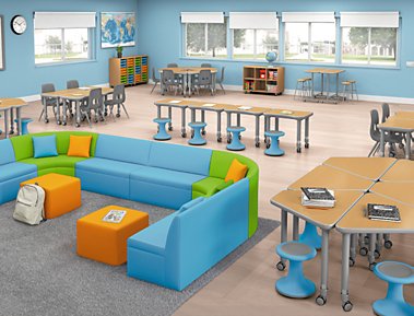 Classroom Furniture, Flexible Seating, Rugs, Tables