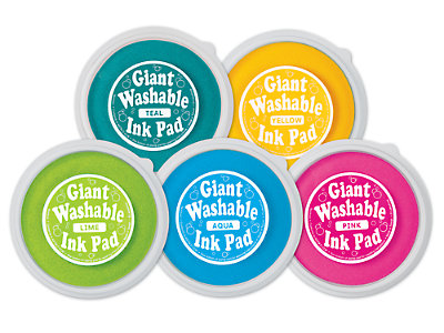Lakeshore Pastel Giant Washable Color Ink Pads - 5-Color Set