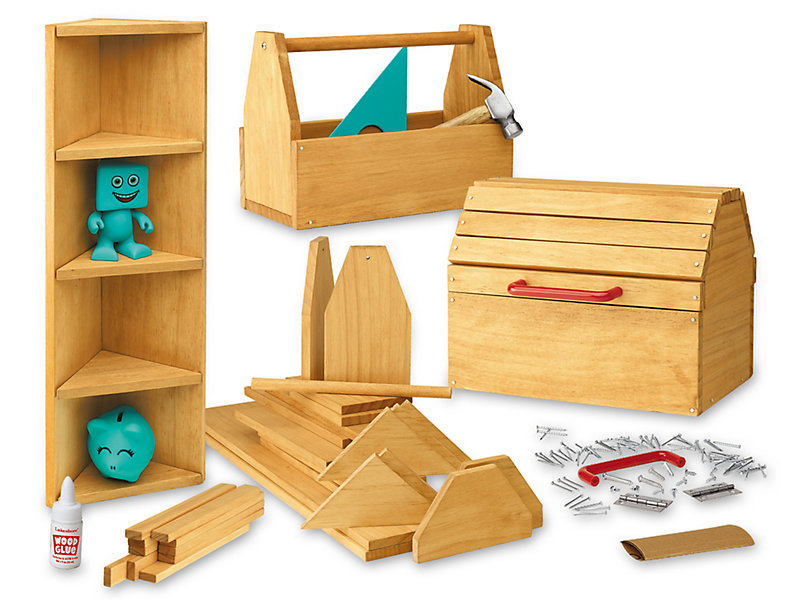  4 in 1 Woodworking Station for Kids - Wood Building Projects Kit  for Boys - Real Construction Tools Sets - Boy Tool Set - Gifts for Boy Age  Year Old 