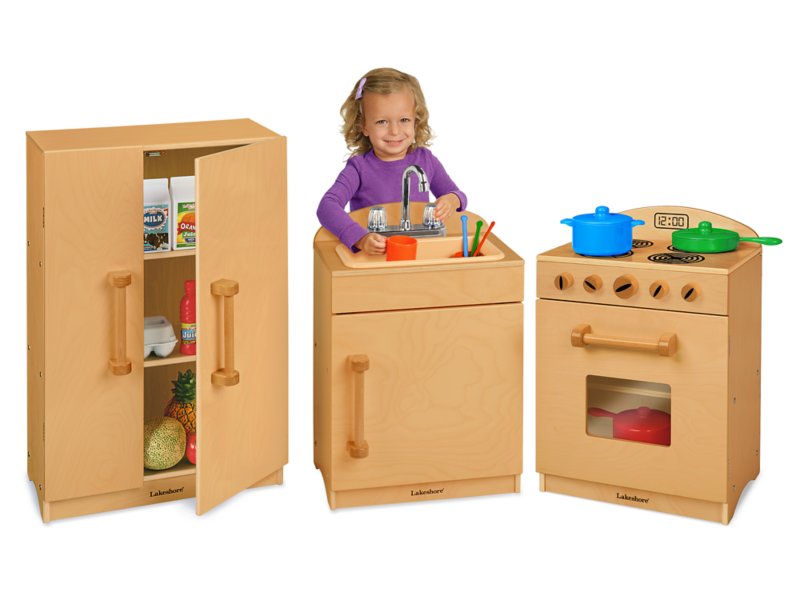 Toddler Hardwood Kitchen Set at Lakeshore Learning