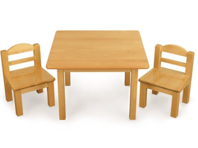 Toddler Hardwood Table & Chairs Set