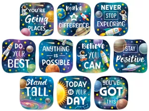 Outer Space Crew Positive Sayings Accents