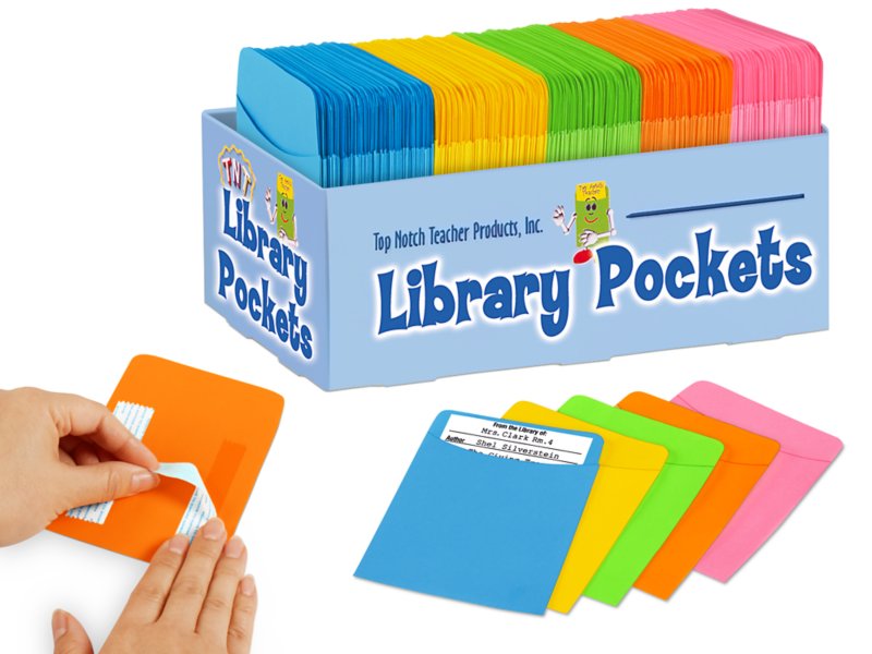 The Library Store Classroom and Library Book Pocket Book Card Combo Pack  500 Each per Package