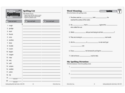 Building Spelling Skills Workbook&nbsp;- Gr.&nbsp;5