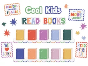 Color Crush Read Books Bulletin Board Set