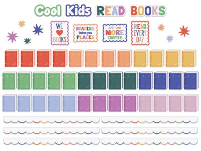 Color Crush Read Books Bulletin Board Set