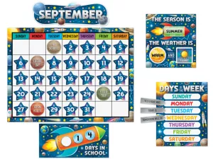 Outer Space Crew Calendar Bulletin Board Set