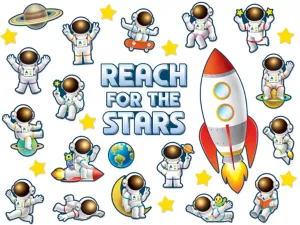 Outer Space Crew Reach for the Stars Bulletin Board Set