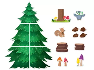 Woodland Friends Pine Tree Bulletin Board Set