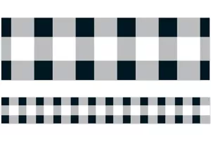 Black&nbsp;& White Buffalo Checkered Border