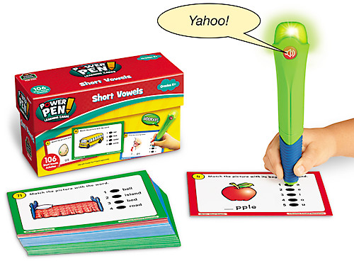 Lakeshore Short Vowels Power Pen! Quiz Cards