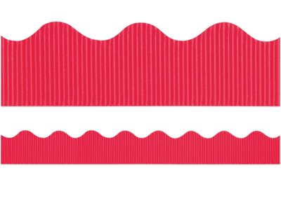 FANCY LAND Pink Scalloped Border Trim - Rolled Decorative Edge For Crafts & Bulletin Boards