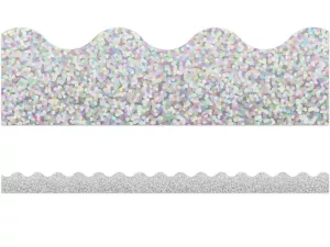 Silver Sparkle Scalloped Border