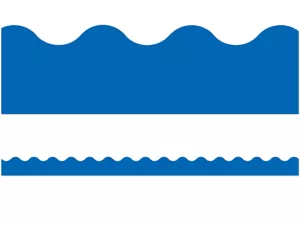 Dark Blue Scalloped Border