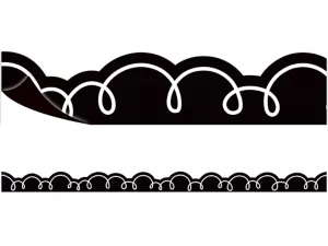 Black with White Squiggles Magnetic Border