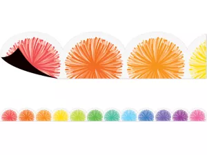 Colorful Poms Magnetic Scalloped Border