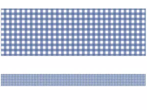 Farmers Market Blue Checkered Border