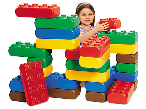BCP 1000-Piece Kids Building Block Brick Set w/ Storage Bin Multicolor