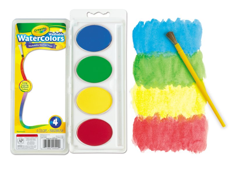 Crayola Jumbo Washable Watercolor Set, 4 Colors - 6