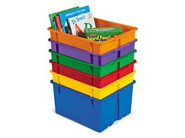 Classroom Stacking Bins - 12-Pack Rainbow