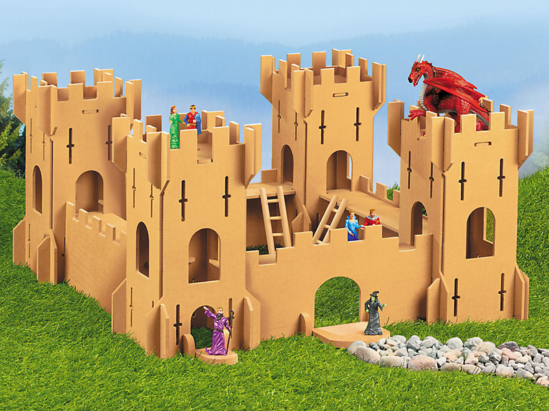  Premium Royal Castle - 100 Pc Set - Wooden Castle Building  Blocks Playset - Medieval Knights, Dragon, Jousting Themed - Premium  Eco-Friendly Materials - Encourage Imaginative & Creative Role Play : Toys  & Games