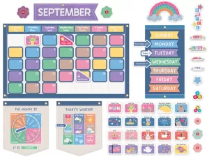 Crafty and Cool Calendar Bulletin Board Set