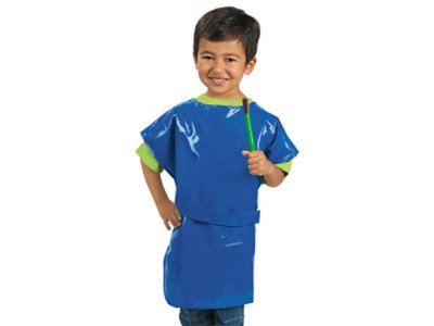 SuperLightweight Adjustable Vinyl Paint Apron Blue at Lakeshore Learning