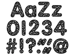 Stars on Black 4" Punch-Out Letters