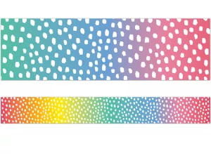 Messy Dots Rainbow Border