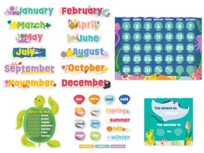 Sea Friends Calendar Bulletin Board Set