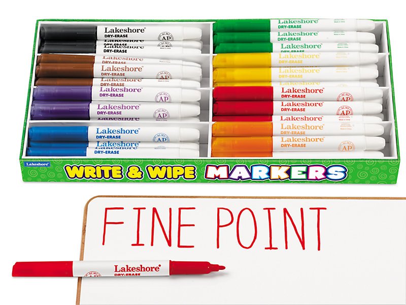 Write & Wipe Thin-Line Markers - Class Pack at Lakeshore Learning